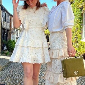Labelrail x Collyer Twins Mini Cream Floral Eyelet Dress (US 4/UK 8) NWT